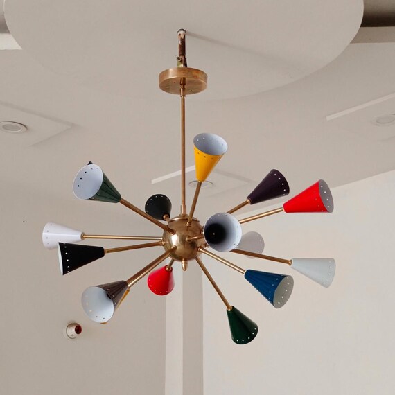 ミッドセンチュリー スティルノボ シャンデリア アンティーク イタリア 真鍮 ミッドセンチュリー スティルノボ シャンデリア アンティーク イタリア