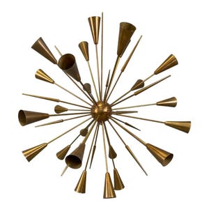 Mid Century 24 Lights Brass Ceiling Chandelier Italian Lighting Fixture Modern Sputnik Stilnovo Industial Vintage Art Decor Design