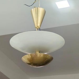 Modern Italian Flush Mount Light Pendent Brass Ceiling Chandelier Mid Century Sputnik Lighting Fixture Vintage Art Decor