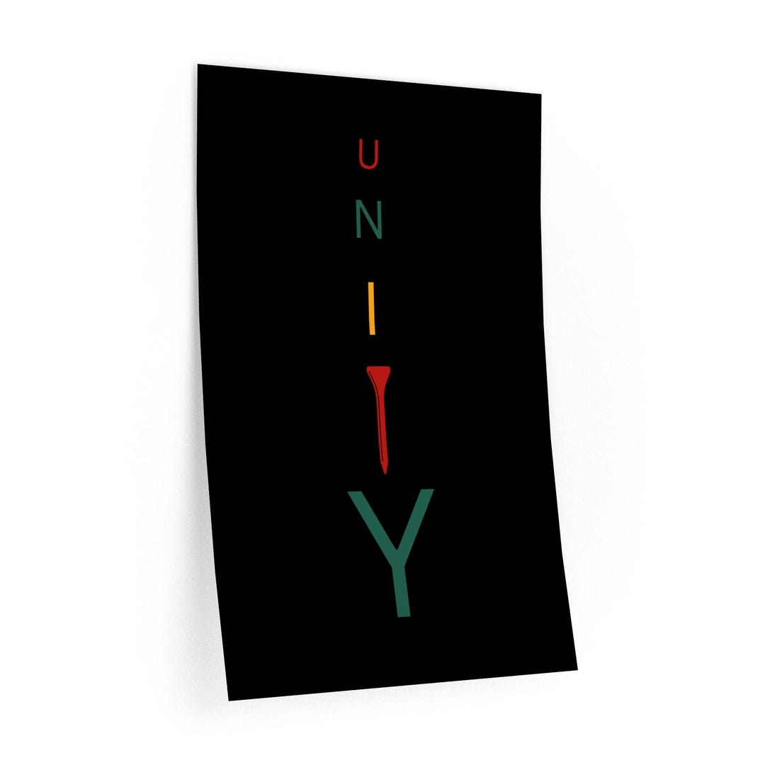 UNITY Vertical Design Wall Decal | Colorful Letters Tee Silhouette - Etsy