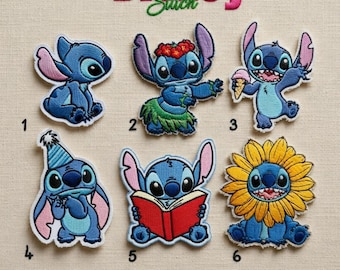 Disney Stitch Embroidered Patch, Iron On Patch Set, Disneyland Patch, Disney Trip Gift For Kids, Backpack Patch