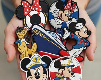 Mickey Cruise Patch, Disney Pirates of Caribbean Keychain, Mickey and Friends Disney Trip