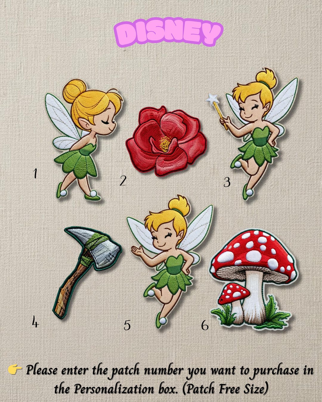Disney Tinker Bell Embroidered Patch – Peter Pan Fairy Iron-on Applique ...