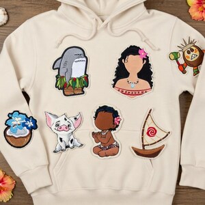 Disney Moana Embroidered Patch - Iron On Patch Set for Jacket Hoodie Backpack - Disneyland Patch, Disney Trip Gift For Kids, Backpack Patch image 2