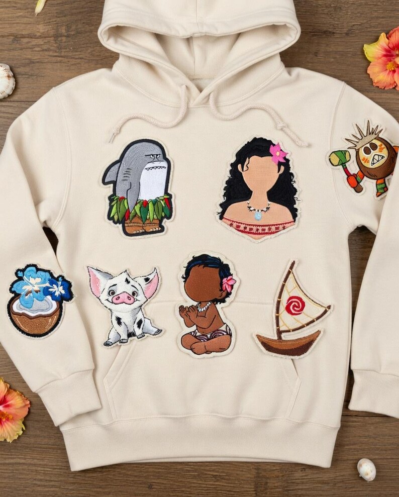 Disney Moana Embroidered Patch - Iron On Patch Set for Jacket Hoodie Backpack - Disneyland Patch, Disney Trip Gift For Kids, Backpack Patch image 2