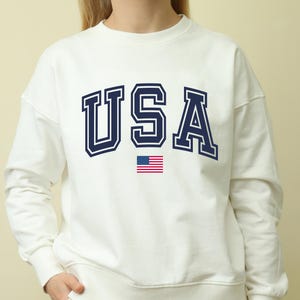 Classic USA print Sweatshirt patriotic bold and stylish. Perfect for a cool casual look