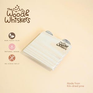 Repisa cuadrada de madera: plataforma minimalista de pino secado al horno para chinchillas, pájaros, ardillas y mascotas pequeñas. Pegamento para madera artesanal y seguro.