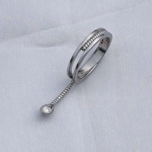 Bump Ring, Silver Plating Sphere Ring with Decorative Element, Cute Spoon Ring, Flip Ring, Handmade Ring, Gift For Her, Best Gift
