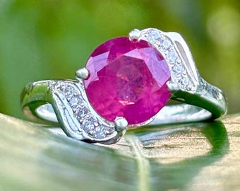 Natural Ruby Ring, 925 Sterling Silver, Ruby Gemstone Ring, Handmade Engagement & Wedding Gift, Promise Gift, Women Ring, Gift for Her