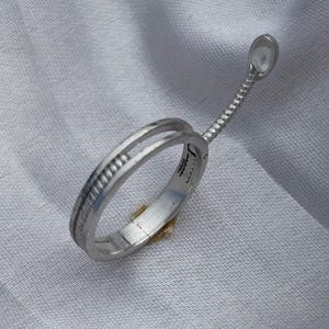 Spoon Bump Ring, Bump Ring, Silver Plating Sphere Ring with Decorative Element, Cute Spoon Ring, Flip Ring, Handmade Ring, Gift For Her