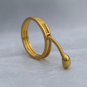 Bague anti-choc, sphère plaquée or et argent avec élément décoratif, jolie cuillère, anneau à bascule, bague faite main, cadeau pour elle, meilleur cadeau