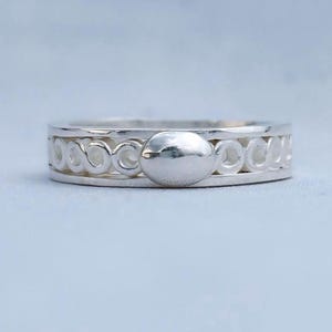 Infinity Silver Band, Silver Plating Ring with Hidden Infinity – Designer Silver Band with Functional Element, Bump Ring, Best Gift