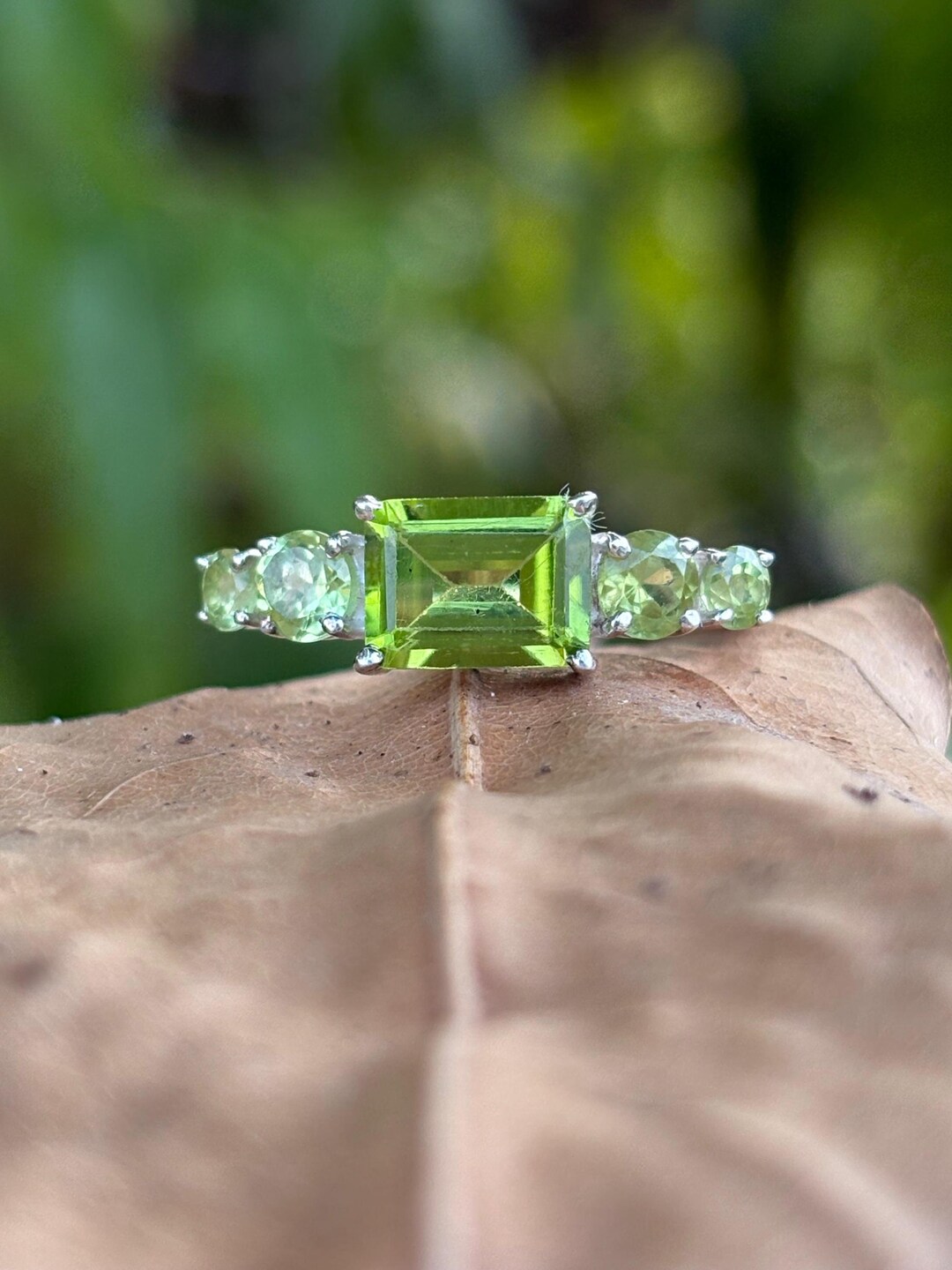 Peridot Sterling Silver Ring: August Birthstone Jewelry - Etsy