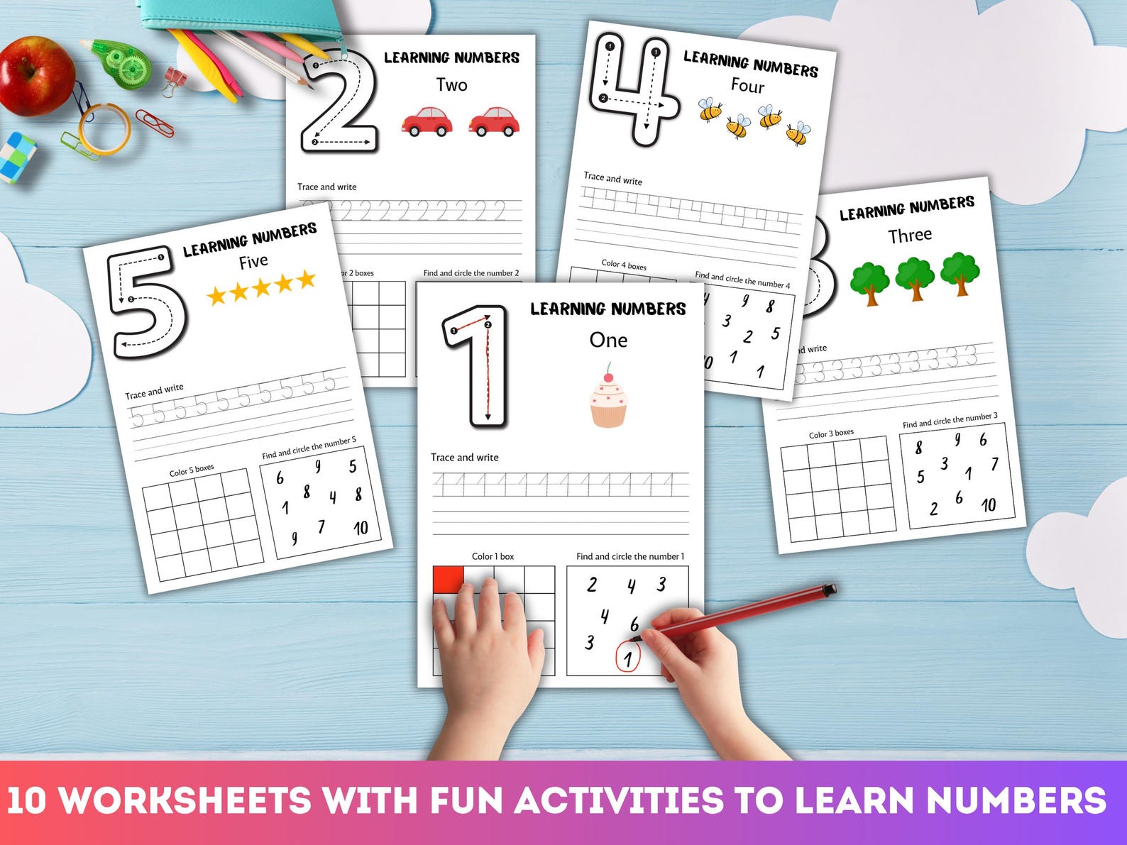 Number Tracing Worksheets: Handwriting Practice Bundle (digital ...