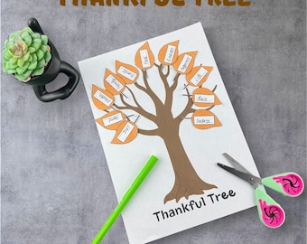 Thanksgiving Gratitude Tree Printable Activity For Kids,Thanksgiving Classroom & Family Project