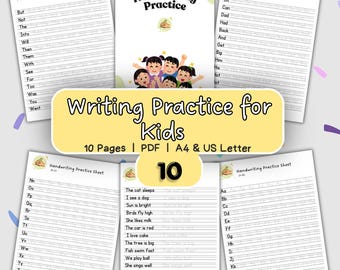 Handwriting Practice Workbook for Kids, Alphabet Tracing, Writing Practice, Early Learning, Fine Motor Skills