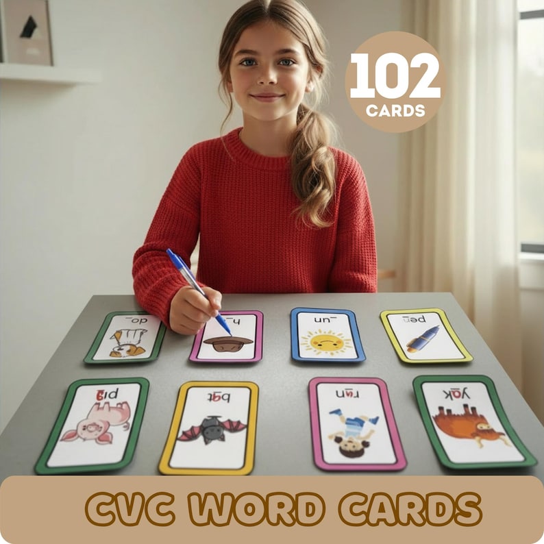 CVC Picture Cards & Phonics Worksheets | First Words Reader | Learn to ...