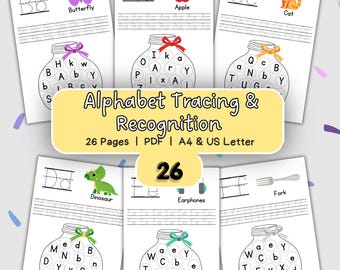 Alphabet Tracing Worksheets | Find Letters A-Z, Uppercase Lowercase (PDF Download)