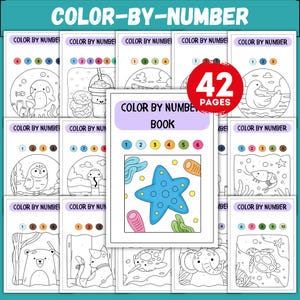 Color by Number Worksheets, Fun Learning Activity (PDF Pattern A4/US Letter)