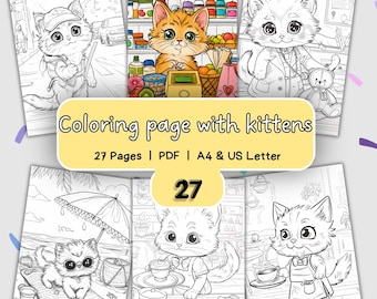 Kitten Coloring Pages for Kids | Printable Cat Activity Book (PDF Download)