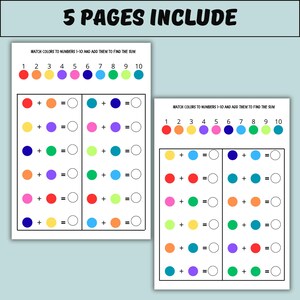Color by Number Addition Worksheets, Math for Kids (PDF) - Etsy