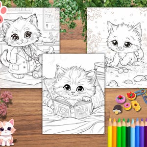 Coloriages de chatons pour enfants : motifs de chats à imprimer (PDF)