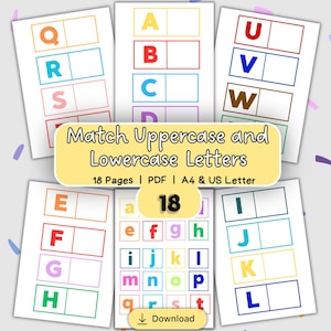 Alphabet Matching Cards for Kids | Uppercase Lowercase Letter Match | Preschool ABC Printable PDF