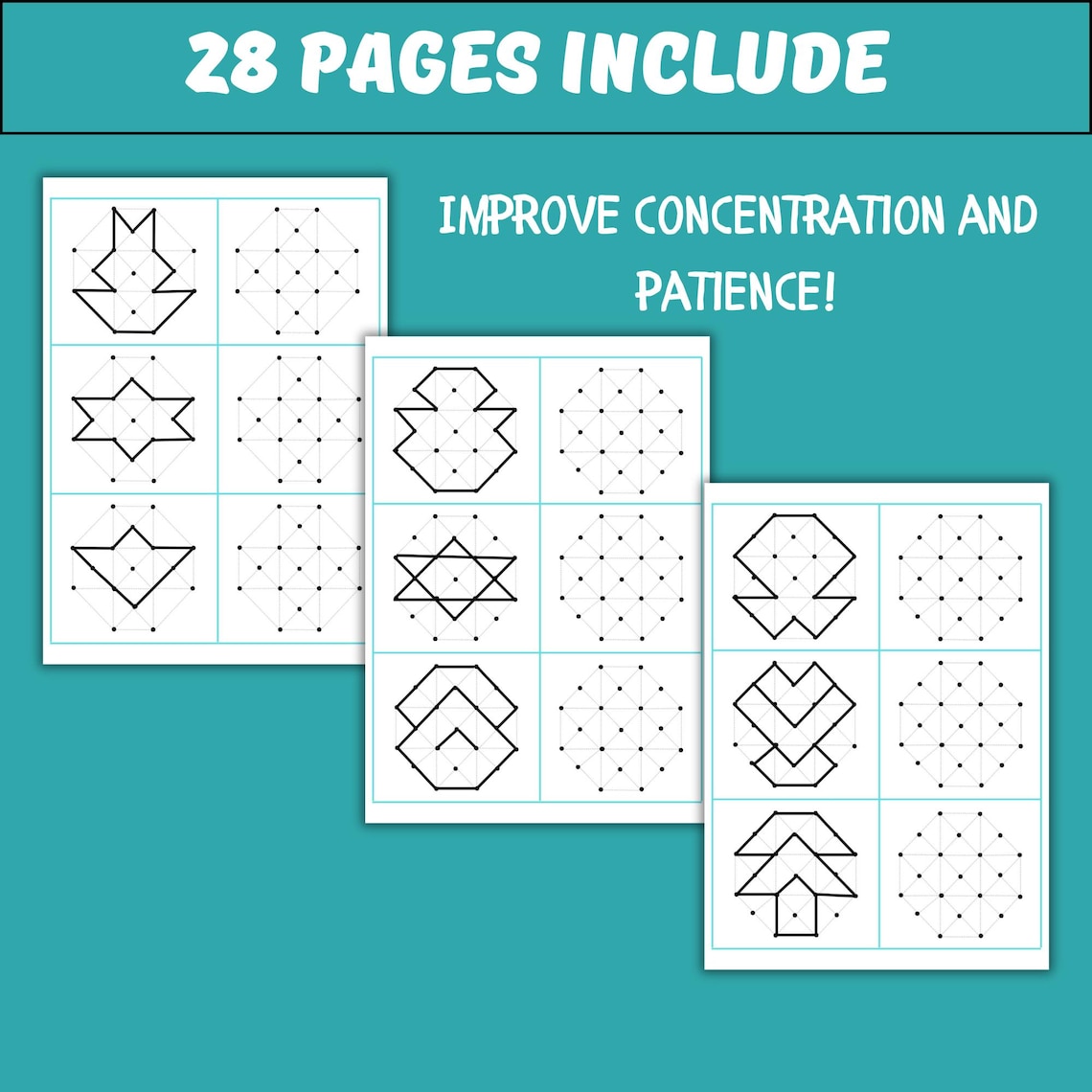 Copy the Pattern Worksheets | Dot Grid Activity | Fine Motor & Visual ...