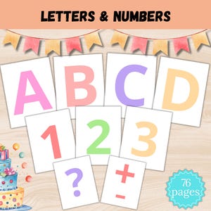 Printable Alphabet & Number Flashcards: Early Learning Bundle (Digital Download)