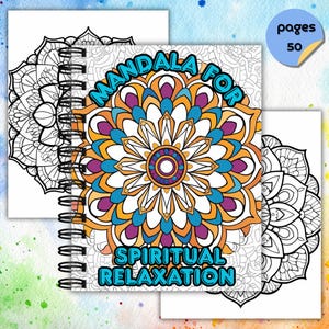 Mandala Coloring Pages, Printable Adult Coloring Book, Stress Relief & Relaxation, Instant Download