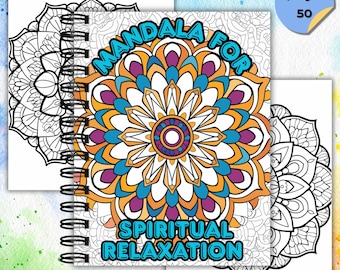 Mandala da colorare, libro da colorare per adulti stampabile, antistress e relax, download immediato