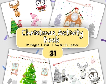 Christmas Busy Book for Kids | Toddler Holiday Activity Printable | Preschool Learning Binder