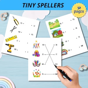 Phonics Cards Printable: Word Puzzle Spelling Game for Kids (PDF Download