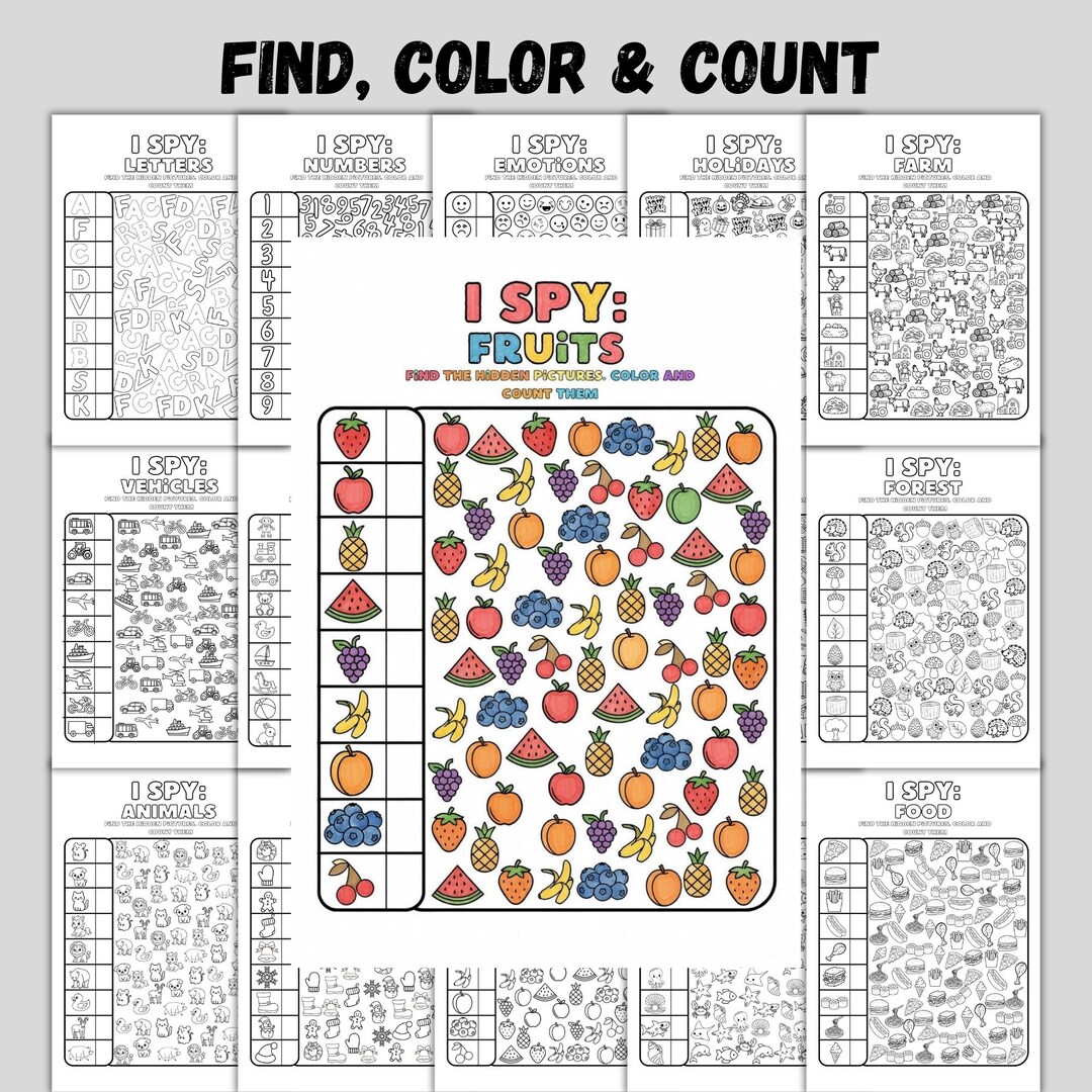 Visual Perception Activity Worksheet Hidden Objects, Counting Game ...