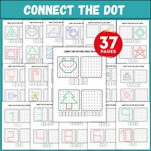 Dot to Dot Activity Book, Trace the Word Worksheets, Fine Motor Skills, Visual Perception