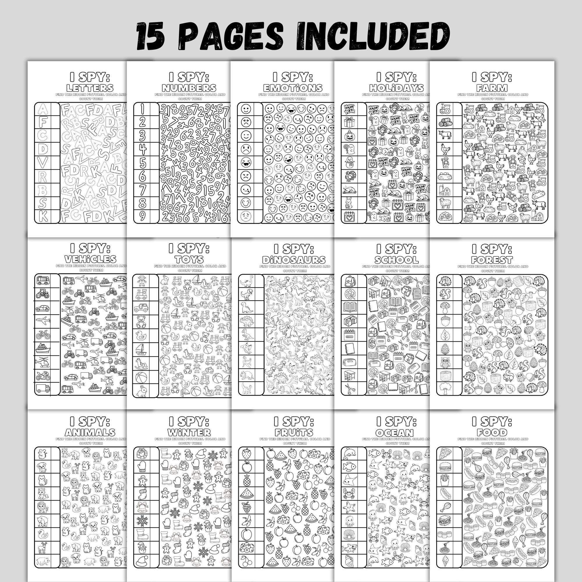 Visual Perception Activity Worksheet Hidden Objects, Counting Game ...