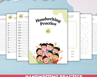 Preschool Handwriting Practice Worksheet, Kindergarten Learning Bundle, Printable Worksheets