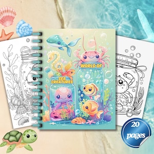 Sea Creatures Coloring Pages for Kids, Ocean Animals, Sea Life Coloring Book