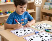 Domino Addition Math Worksheets, Kindergarten Counting Activity, Preschool Fine Motor Skills (Digital Download)