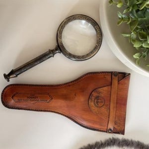 Lente d'ingrandimento in ottone con custodia in pelle – Lente 5X fatta a mano per lettura, collezione e regalo