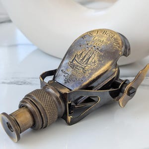 Vintage Messing Marine Fernglas - J. Beck 1857 Replik | Maritimes Dekor & Sammlergeschenk | Ledereinband