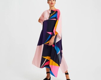 Traditional Painted loung kaftan,party wear stylish dress,beach kaftan.