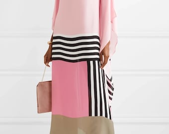 Traditional Indian Art Design,resort wear dress,women pink colour chex dress.