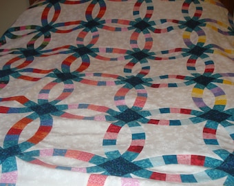 Double Wedding Ring Quilt Top - Small Custom Order