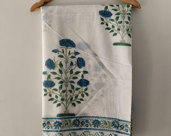 Cotton Block Print Sarong: Beach Pareo For Women's, Floral Printed Scarf, Swim Wear
