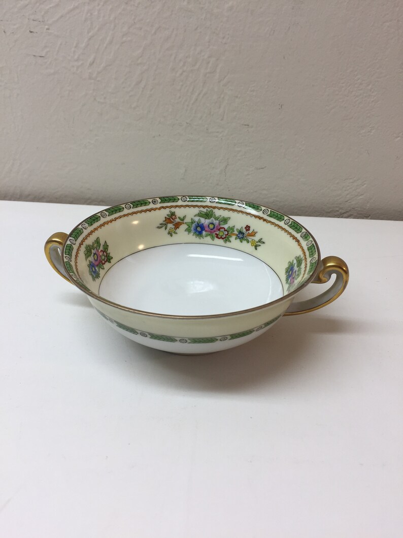Vintage Two Handled, Footed Soup Bowl, Meito China Etsy