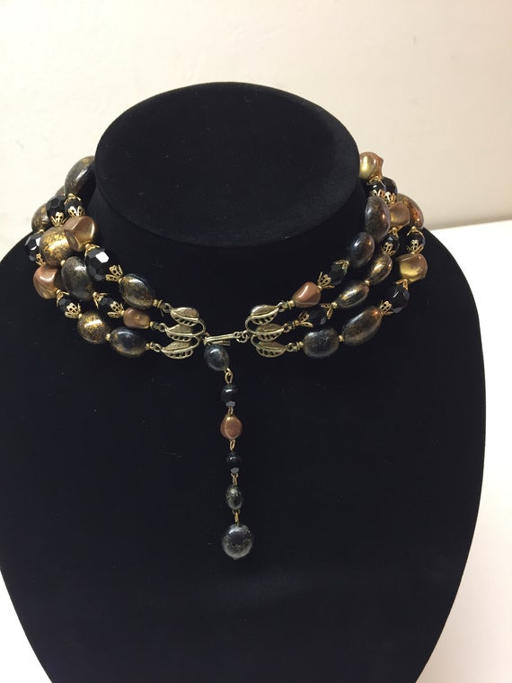 Vintage Deauville Choker Necklace, Beautiful Blac… - image 3