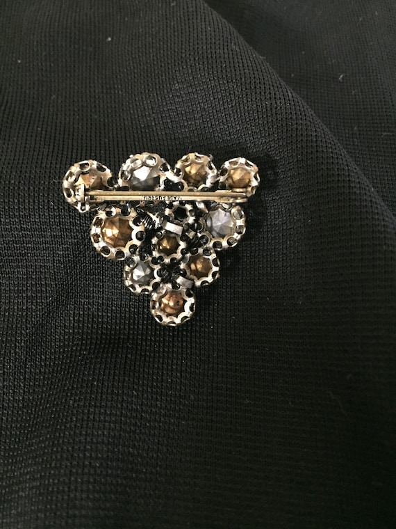 Vintage brooch, Made in Austria, Red Rhinestones - image 3