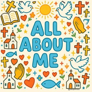 Religious About Me Printable Worksheet | Sunday School Activity | Christian Kids PDF | Faith-Based Classroom Resource | Digital Download
