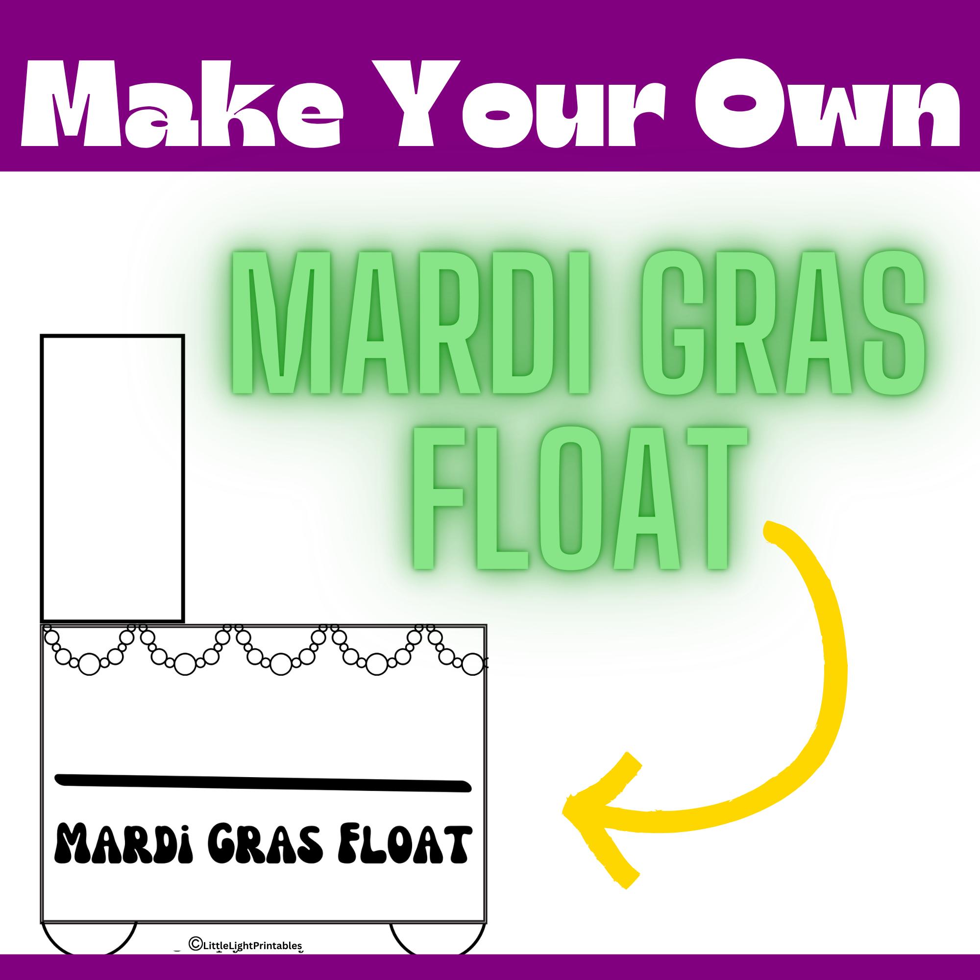 31 Festive Mardi Gras Crafts for Kids 13 Make Your Own Mardi Gras Float - PDF Activity Sheet Instant Digital…
